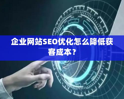 企業網站SEO優化怎么降低獲客成本？